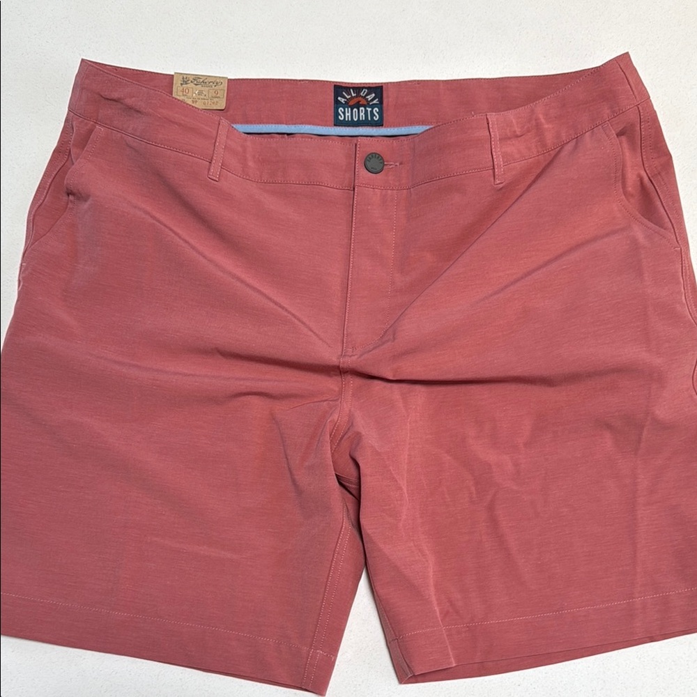 Faherty Brand New Tags All Day Shorts Brick Color Size 40